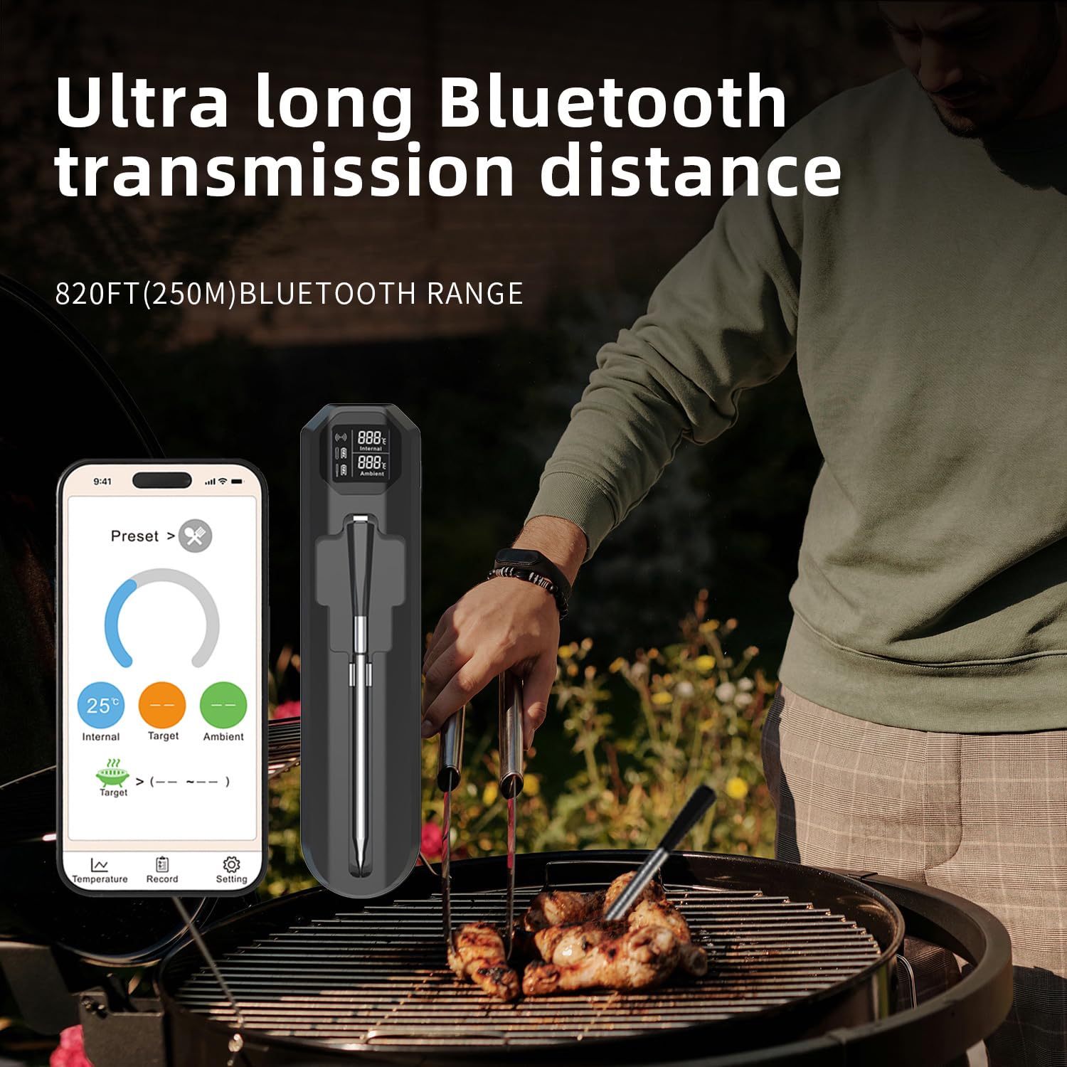 Amazon.com: Wireless Bluetooth Meat Thermometer, 820ft Range, VA